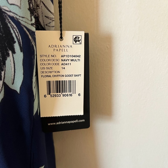 ADRIANNA PAPELL shift dress - size 14 - NWT - Picture 2 of 4